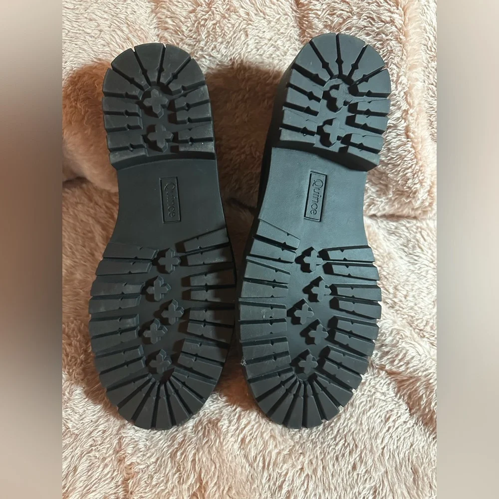 NIB Quince Italian Leather Lug Sole Loafer Black Size Women's 10 - Picture 6 of 13